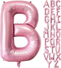 Pink Letter B Balloons, 40 Inch Pastel Foil Mylar Helium for Birthday Party Supplies, Anniversary Event Celebration Decorations, Alphabet B