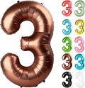 Coffee Brown Number 3 Balloon 40 Inch, 3 Balloon Number, 3rd Birthday Decorations, Coffee Brown Party Supplies for Boys Girls