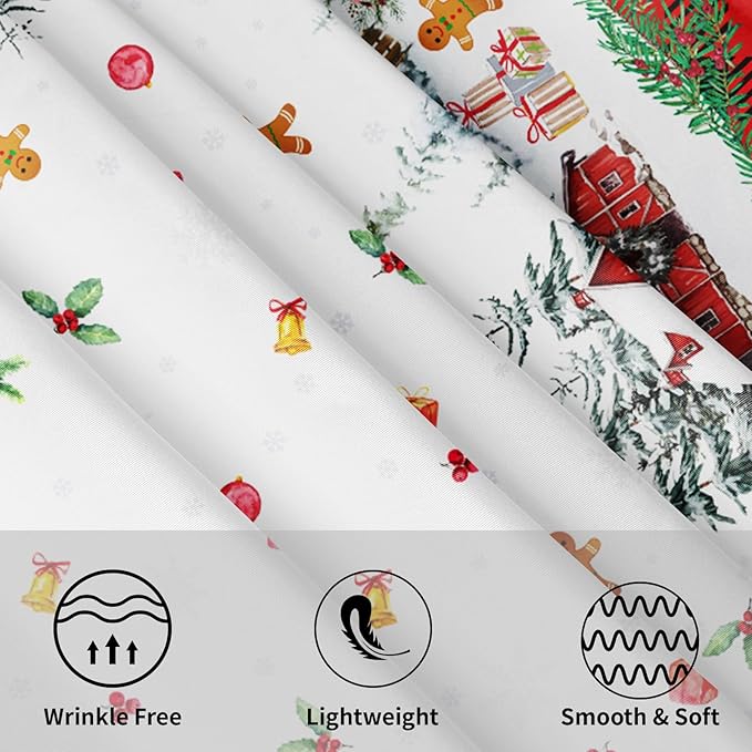 Christmas Round Tablecloth 70 Inch Xmas Snowman Pattern Circle Table Cloth Red Plaid Tablecloth Winter Table Cover Washable Polyester Decor for Home Kitchen Dinning Party