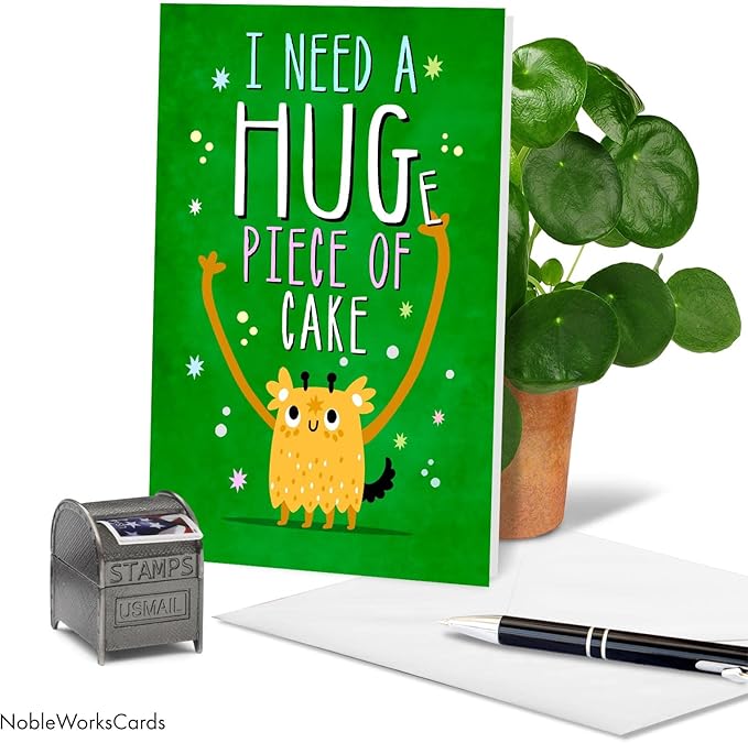 NobleWorks - Funny Birthday Greeting Card with 5 x 7 Inch Envelope (1 Card) Bday Need A Hug C2326BDG