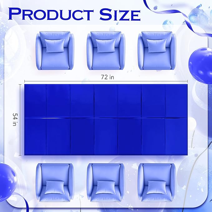 2 pcs Royal Blue Plastic Table Cloth 54" x 72" Iridescence Navy Blue Party Tablecloth Sparkly Table Covers for Graduation 4th of July Princess Birthday Winter Christmas Party Decoration