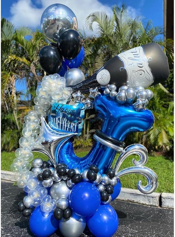 40 Inch Blue Letter W Balloons Alphabet W Letter Balloons Foil Mylar Big Letter Balloons for Birthday Party Anniversary New Year Graduation Wedding Decorations