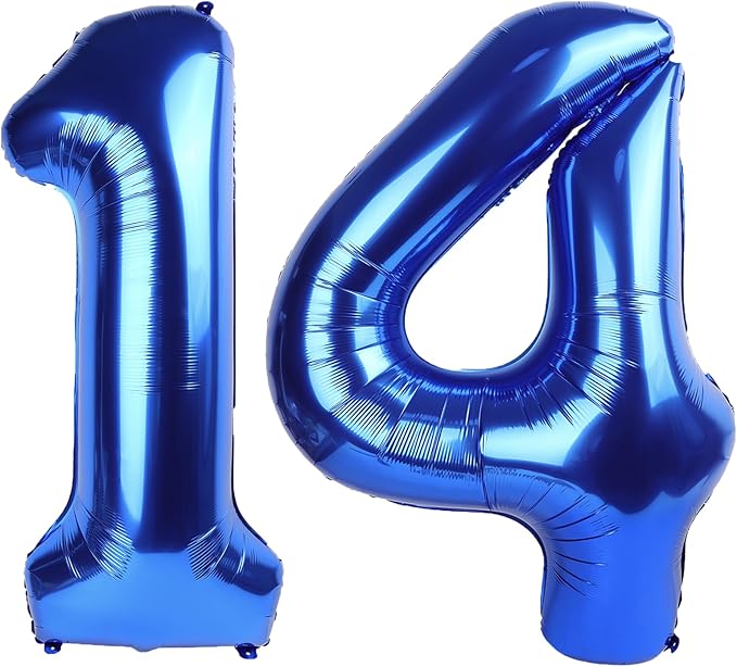 40 Inch Navy blue Number 14 Digital Balloon,Jumbo Mylar Foil Helium Balloon for 14 Balloons for Birthday Party,Wedding Anniversary Party Decorations