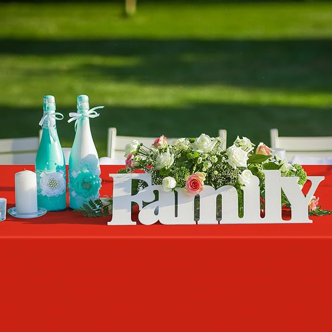 6Pcs Red Rectangle Tablecloths,Disposable Plastic Tablecloth,Waterproof Red Table Cover for Graduation Birthdays Weddings Anniversary Party Decorations,54 x 108 Inch