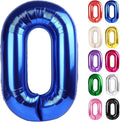 Metallic Blue Number 0 Balloon 40 Inch, 0 Balloon Numberfor 10th 20th 30th 40th 50th 60th Birthday Decorations, Navy Blue Party Supplies for Men Women