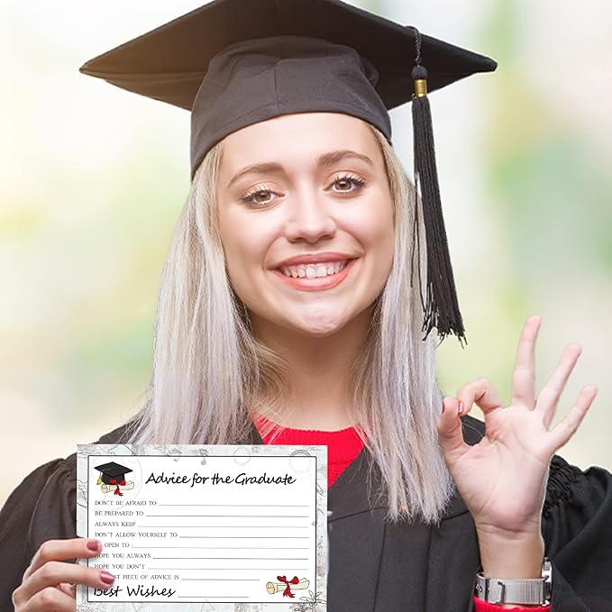 Graduation Wish & Advice Cards - 50PCs Graduate Party Supplies Advice Card for Class of 2026 Graduations Party, Graduation Favors Cardes for High School/College/Senior School