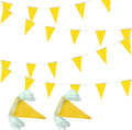 100 Feet Yellow Pennant Banners Flags String Hanging Triangle Bunting Flags,Party Decorations for Grand Opening,Kids Birthday,Carnival,60 PCS