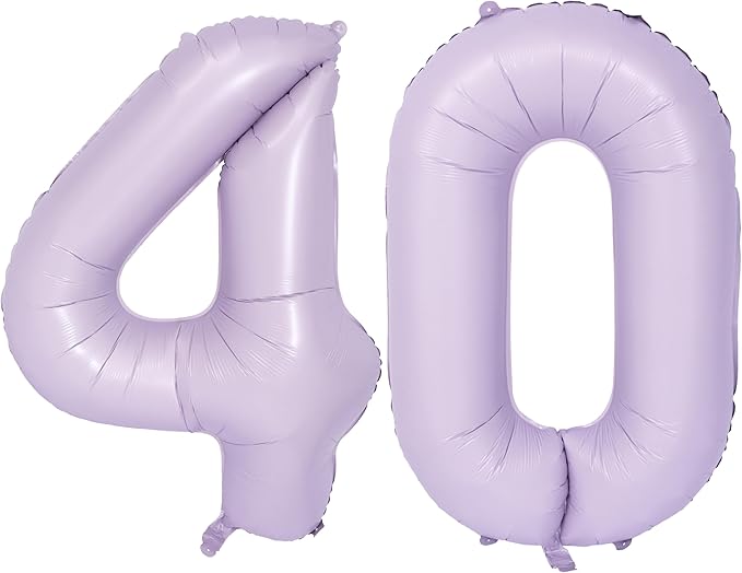 40 In Matte Purple Number Balloons Helium Foil Mylar Balloon Birthday Party banquet Decoration Digital 40