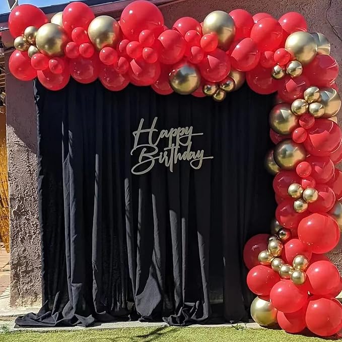 Red and Gold Balloon Arch Kit, Metallic Gold and Red Balloon Garland Kit, 100 Pcs Balloons Different Sizes for Valentines Wedding Bridal Shower Anniversary Bachelorette Party Decorations