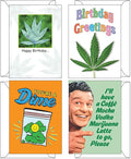 Funny Stoner Birthday Card Assortment (5x7) 4 Card Set by Smart Alex (Weed Gift Designs)