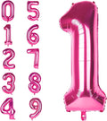 Number 1 Balloons 40 Inch Large Helium Foil Mylar Balloons For Birthdays Party Decorations/Wedding/Anniversary/Graduations/Baby Shower (Rose red)