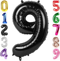40 Inch Black Number 9 Balloon, Giant 9 Number Balloons for 9th Birthday Decorations, Party Supplies for Baby Boy Girl, Black Party Decor