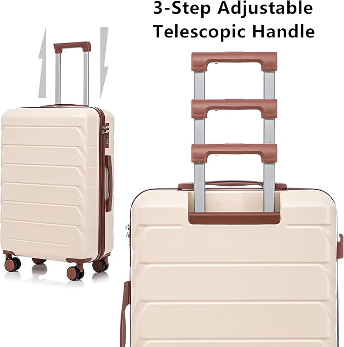 Luggage Sets 3 Piece Suitcase Set, ABS Hardside Carry-on, Checked Luggage, Lock