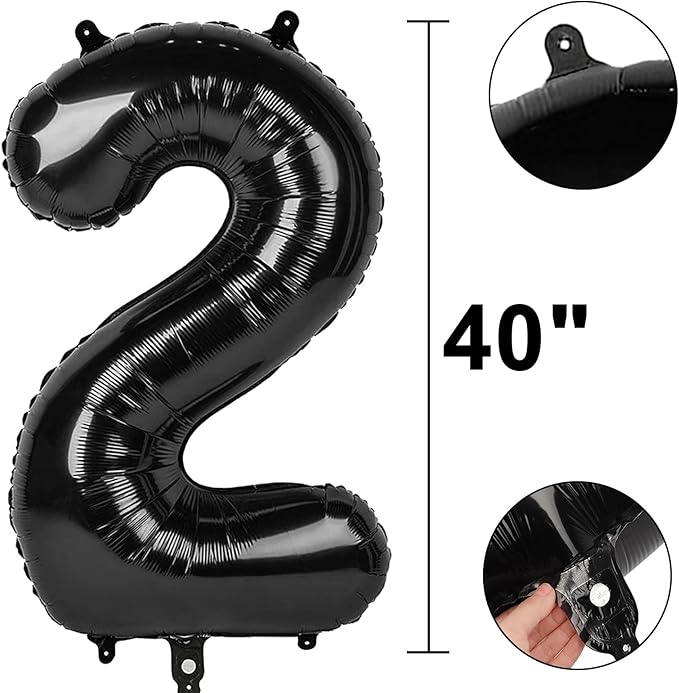 40 Inch Black Number 22 Digital Balloon,Jumbo Mylar Foil Helium Balloon for 22 Balloons for Birthday Party,Wedding Anniversary Party Decorations