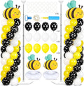 2 Sets Bee Birthday Party Balloon Column Stand Kit With 102 Bumble Bee Foil 5.57Ft Adjustable Balloon Tower Stand With Base Honey Bees Arch Column for Gender Reveal Birthday Baby Shower Party Supplies