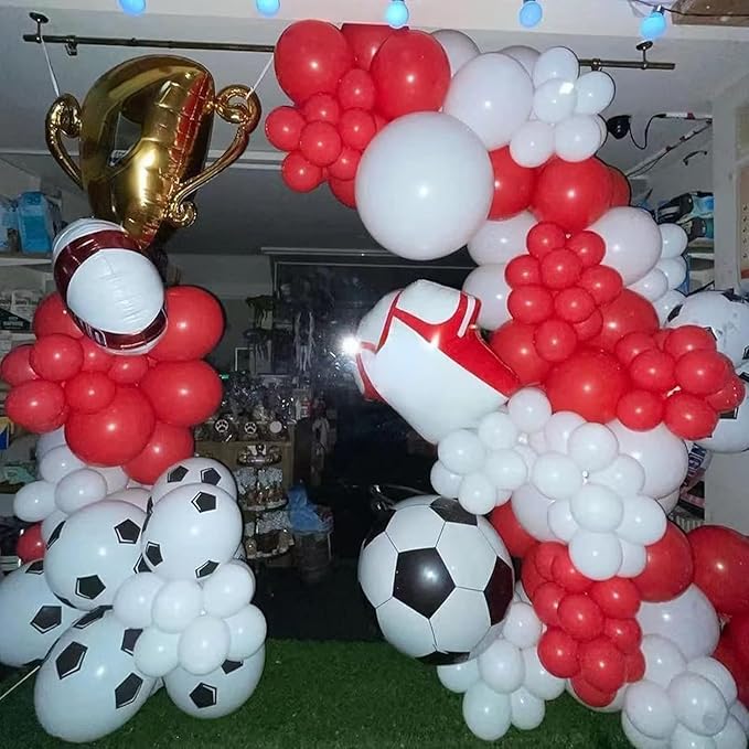 Red and White Balloon Arch Kit, Red and White Balloon Garland Kit, Red White Latex Balloons Different Sizes 18/12/10/5 inch for Bridal Shower Engagement Anniversary Bachelorette Party Decorations