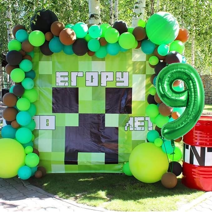 TONIFUL 40 Inch Dark Green Large Numbers Balloon 0-9 Birthday Party Decorations,Foil Mylar Big Number 9 Balloon Digital 9 for Birthday Party,Wedding, Bridal Shower Engagement Photo Shoot, Anniversary