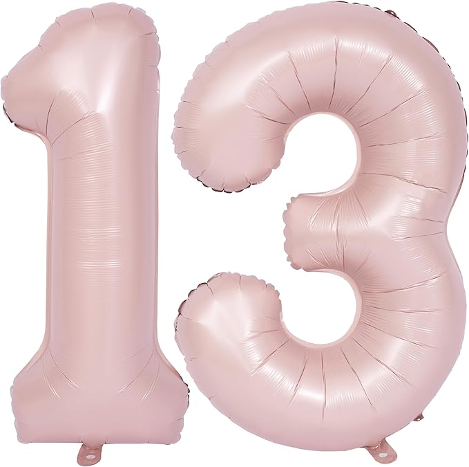 40 In Matte Pink Number Balloons Helium Foil Mylar Balloon Birthday Party banquet Decoration Digital 13