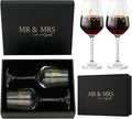 AW BRIDAL Mr and Mrs Wine Glasses Set of 2 for Engagement Bridal Shower, Wedding Gifts for Newlywed Couples 2026, Personalized Anniversary Wine Glass Gift Basket for Bride Groom and Fiance Fiancee