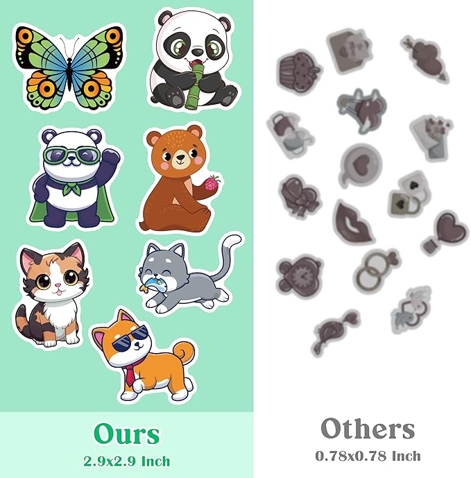 OHOME 100 PCS Water Bottle Stickers for Kids,Cute Animal Aesthetic Sticker Pack - Waterproof Vinyl Kawaii Stickers for Girls Boy Classroom Prizes,Party Favors for Scrapbook, Laptops, Journal,Birthday