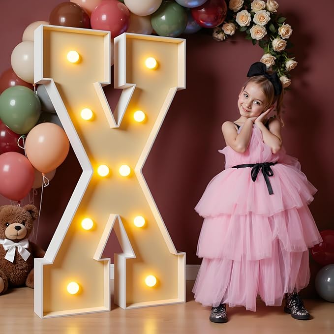 imprsv 4FT Marquee Letters, Large Light Up Letters for Birthday Party Decor Wedding Decorations, Light Up X for Party Decoration Large Signs Arch Kit Decorations