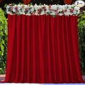 Joydeco Christmas Red Backdrop Curtain for Parties, Photography Backdrop Drapes for Christamas Wedding Decorations, Wrinkle Free 5ft x 7ft Set of 2 Panels Curtains with Rod Pockets
