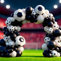 Soccer Party Decorations, Soccer Balloon Garland Arch Kit, Black White Football Print Balloons with Soccer Foil Balloons for Sports Fan Birthday Soccer Theme Party Decorations