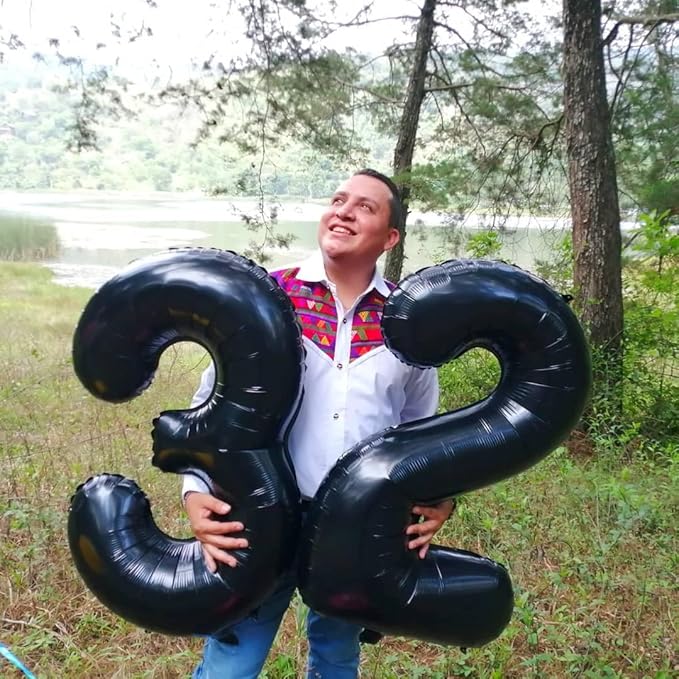 Black Number 1 Balloon 40 Inch, 1st Birthday Balloon for Baby Boy Girl Toddler First Birthday Decorations, Shiny Black Party Supplies