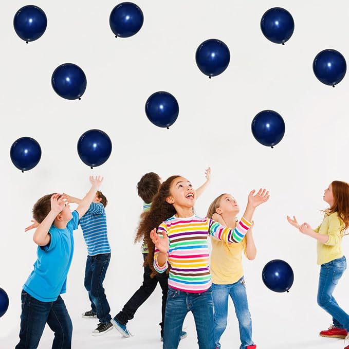 Navy Blue Balloons 60pcs 5inch Small Pearl Dark Blue Balloon for Balloon Garland Arch 5'' Round Mini Navy Latex Balloon for Kids Birthday Party Decoration DIY Graduation Wedding