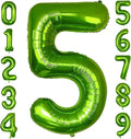 40 Inch Green Number Balloon 5, Large Number Foil Balloons Mylar for Girl Boy Birthday Party Celebration Decorations Supplies, Digital Balloons for Wedding Anniversary Events Decorations