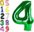 Number 4 Balloons, 40 Inch Foil 4 Balloons for Birthday Party Decoration, Dark Green Number 4 Ballon for 4, 14, 24, 54 Celebration, Birthday, Christmas, Anniversary Decor