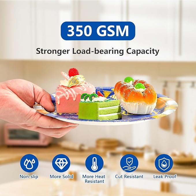 168Pcs Happy Workiversary Party Decorations Blue Gold Happy Work Anniversary Plates and Napkins Cups Forks Tableware Set for Men Women Worker Employee Appreciate Office Party Supplies Serves 24