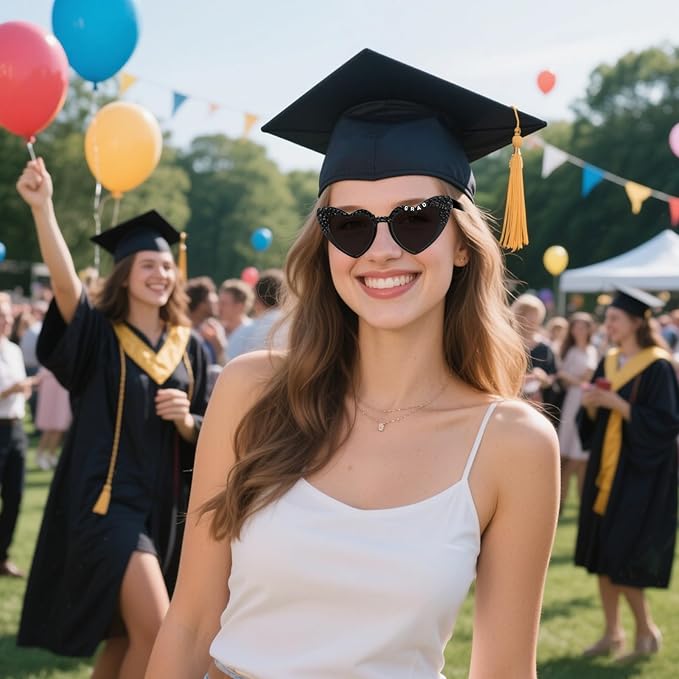 Jaciya Graduation Glasses for Women 2026 - Sparkly GRAD Sunglasses for Photo Booths, Party Favors, Grad Decorations
