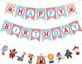 Zwiebeco Circus Happy Birthday Party Decoration Banner Hanging Colorful Paper Amusement Park Theme Bunting Sign for Boys Girls Babys Kids Funfair Carnivals Accessories Supplies