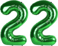 40 Inch Green Number 22 Digital Balloon,Jumbo Mylar Foil Helium Balloon for 22 Balloons for Birthday Party,Wedding Anniversary Party Decorations