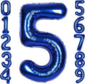 40Inch Navy Blue 5 Balloon Number Large Helium Royal Blue Number Balloons 0-9 Giant Digital 5th Foil Mylar Big Party Balloon for Boy Birthday Party Anniversary Graduation Decorations