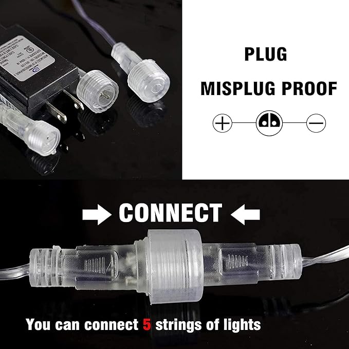 Dazzle Bright Christmas Lights Outdoor, 288LED Meteor Shower Rain Lights 12 Inch 8 Tubes, Waterproof Plug in Falling Icicle Light Christmas Decorations for Xmas Tree Yard House Decor (White)