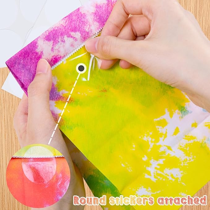 STARRKY 40 Pack Party Favor Bags, 8.8"x4.7"x3.1" Tie Dye Goodie Treat Bags Bulk for Kids Gift Packaging, Craft Supplies, Birthday Party Decorations