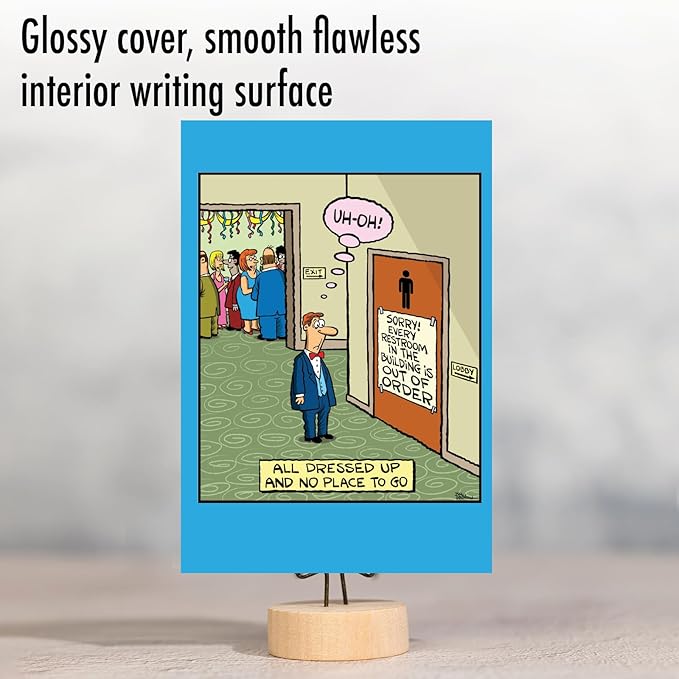 NobleWorks - 1 Funny Birthday Card - Colorful Cartoon Comedic Jokes, Bday Notecard - No Place To Go C2396BDG