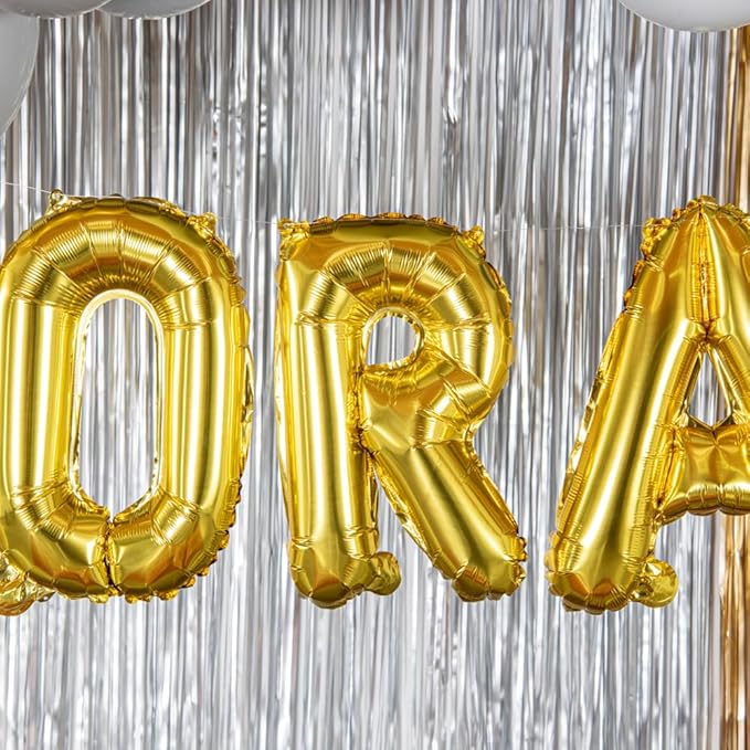 Restaurantware-Balloonify 16 Inch Letter Balloon, 1 Alphabet Party Balloon - Letter R, Self-Sealing, Gold Foil Mylar Finish, Hanging Loop, Decoration For Birthday, Wedding, Or Graduation