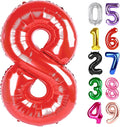 Red Number 8 Balloon 40 Inch, 8th Birthday Party Decorations for Children, Giant 8 Foil Balloon for Party Supplies