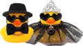 wonuu Pair Set of 2 Wedding Rubber Ducks, Bride Groom Duckies Marriage Rubber Duck Mini Couple Ducky for Ceremony Gift Souvenir Marry Blessings Elegant Heartwarming Present, Black