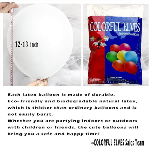 100 pcs 12 Inch White Balloons Helium Shiny Thicken Matte White Latex Balloons Party Decoration