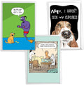 NobleWorks Assorted 3 Pack of Hilarious Puppy Birthday Cartoons Greeting Cards with 5 x 7 Inch Envelopes (3 Designs, 1 Each) Dog Toons VC2810BDG-C1x3