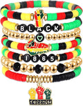 Surfer Heishi Bracelets for Women Stackable Rainbow Vinyl Disc Clay Beaded Stretch Bracelets Elastic Layering Friendship Bracelets Boho Summer Beach Jewelry