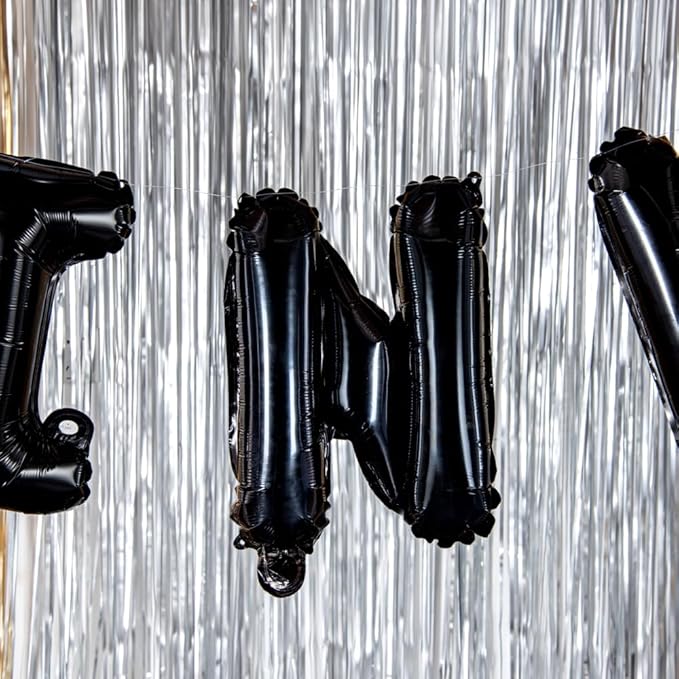 Restaurantware-Balloonify 16 Inch Letter Balloon, 1 Alphabet Party Balloon - Letter N, Self-Sealing, Black Foil Mylar Finish, Hanging Loop, Decoration For Birthday, Wedding, Or Graduation