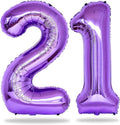 Purple 21st Birthday Balloons for Her, 40In Purple Mylar Foil Number 21 Balloons for Girls, Birthday Party Balloons Numbers 2 and 1 for Women 12th 21st Anniversary Decorations Supplies