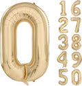 40 inch White Gold Number Balloon Giant Foil Helium Balloons Champagne Gold Number 0 Balloon for Birthday Party Decorations