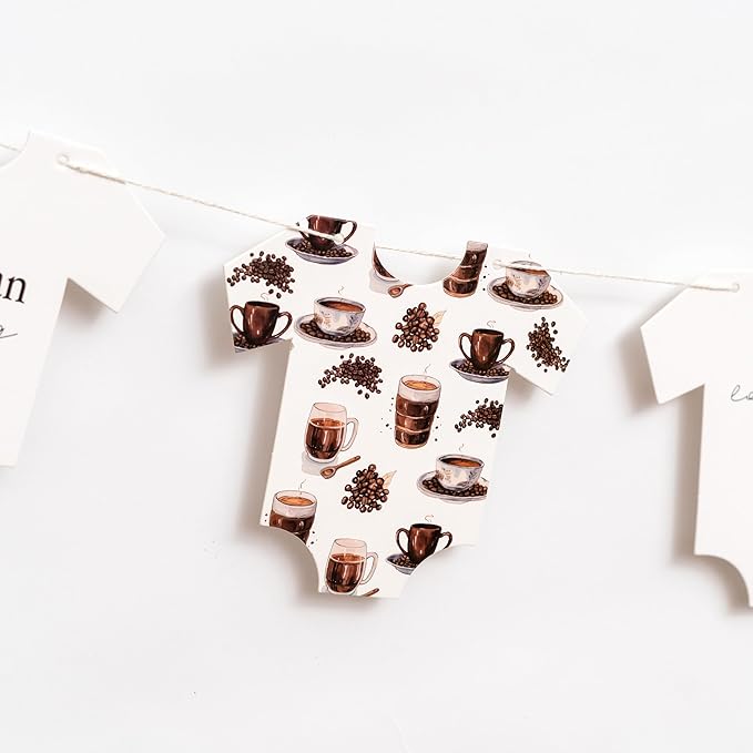"A Baby is Brewing" Baby Shower Banner - Little Bean Coffee Themed Onesies Clothes for Gender Reveal & Baby Shower Party Decorations Supplies