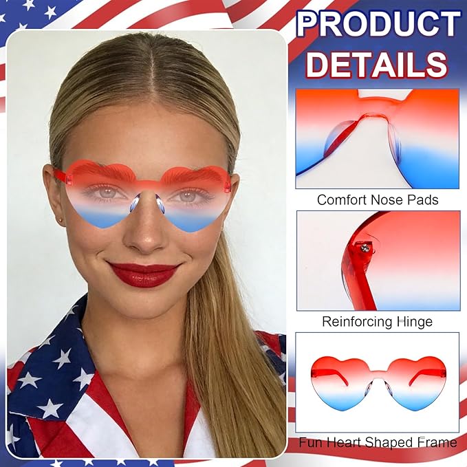 Heart Sunglasses 12/18/24 Pcs Heart Shaped Glasses for Women Cute Funny Party Glasses Party Favors Accessories